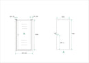 Between nisdeur 600 x 2000 x 8 mm nano helder glas/chroom
