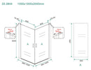 Salone cabine met 2 draaideuren 1000 x 1000 x 2000 x 8 mm nano helder glas/chroom