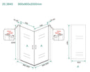 Salone cabine met 2 draaideuren 900 x 900 x 2000 x 8 mm nano helder glas/chroom