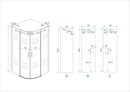 Entra cabine kwartrond met 2 schuifdeuren 900 x 900 x 2000 x 8 mm nano helder glas/chroom