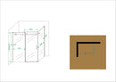 Pared cabine met 1 schuifdeur 1200 x 800 x 2000 x 8 mm nano helder glas/chroom