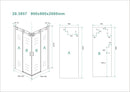 Entra hoekinstap cabine met 2 schuifdeuren 900 x 900 x 2000 x 8 mm nano helder glas/chroom