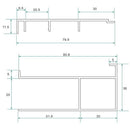 profilé d'extension en aluminium 3cm x 200cm