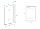 Paroi de bain Orbit rotative 800 x 1500 x 6 mm verre nano clair/noir mat