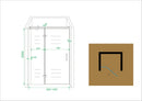 Vaz nisdeur met vast deel 1000 x 2000 x 8 mm nano helder glas/chroom