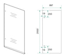 Less glasplaat 900 x 2000 x 8 mm nano rookglas