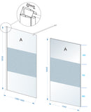 Comfort inloopdouche 1400 x 2000 x 8 mm nano helder glas met melkglas middenband/chroom