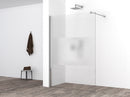 Comfort inloopdouche 1600 x 2000 x 8 mm nano helder glas met melkglas middenband/chroom