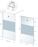 Comfort inloopdouche 1600 x 2000 x 8 mm nano helder glas met melkglas middenband/chroom