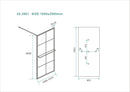 Maaz inloopdouche met raster en handdoekhouder 1000 x 2000 x 10 mm helder glas/mat zwart