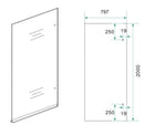 Less glasplaat rechts 800 x 2000 x 8 mm nano spiegelrook- naar helder glas