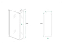 Eco zijwand met hoekprofiel 300 x 2000 x 8 mm nano helder glas/chroom