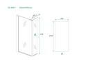 Eco zijwand met hoekprofiel 400 x 2000 x 8 mm nano helder glas/chroom