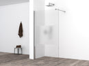 Comfort inloopdouche 1000 x 2000 x 10 mm nano helder glas met melkglas middenband/chroom