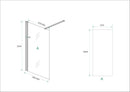 Graffic inloopdouche 900 x 2000 x 10 mm nano safety glass folie helder glas/mat zwart