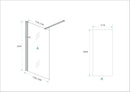 Graffic inloopdouche 1200 x 2000 x 10 mm nano safety glass folie helder glas/mat zwart
