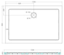 receveur de douche luxe SMC rectangle 120x80x4 cm blanc