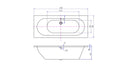 Baignoire duo à encastrer Portus RD 170x70x43 cm blanc brillant
