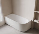Rivi hoekbad links 180 x 80 cm acryl mat wit met waste mat wit