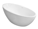 Oval vrijstaand ligbad 170 x 78 cm acryl mat wit met waste mat wit
