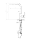 Robinet de cuisine Reno Twenty avec démarrage à froid et douchette extractible en acier inoxydable brossé