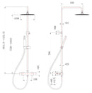 304 thermostatic rain shower set surface-mounted brushed stainless steel