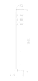 304 rod hand shower 1 position round brushed stainless steel