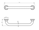 Domo bath handle straight 37.5 cm chrome