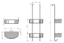 Domo shower rack hanging brushed stainless steel