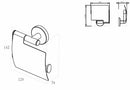 Alonzo toilet roll holder with flap matt black