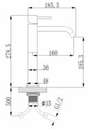 Robinet de lavabo Style XL en acier brossé PVD