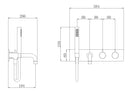 Style bath thermostat wall-mounted brushed copper PVD