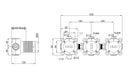 Caral inbouwdeel thermostatische douchekraan met 2 stopkranen