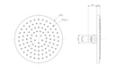Douche de tête ronde UniMatch 20 x 1,2 cm noir mat