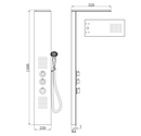 Ontario thermostatische douchekolom 150x22 cm RVS