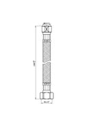 Caral flexible hose M15 x 1/2'' for bath rim hand shower set