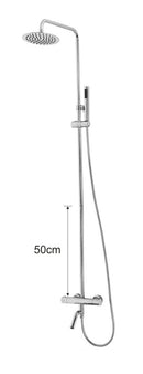 Caral eco thermostatische badmengkraan met regendoucheset opbouw chroom