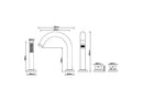Pièce de finition Caral pour bord de baignoire thermostat 4 trous chromé