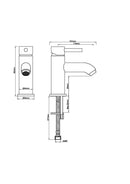 Caral Cadans washbasin tap low brushed steel PVD
