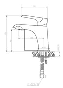 Tarma single lever washbasin tap low black/chrome