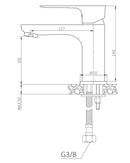 Casma single lever washbasin mixer tap low chrome