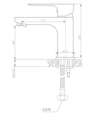 Casma mitigeur de lavabo bas noir/chrome