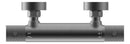 Ribbd thermostatische douchemengkraan hartafstand 15 cm gunmetal