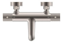 Ribbd thermostatische badmengkraan hartafstand 15 cm geborsteld staal