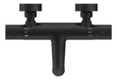 Ribbd thermostatische badmengkraan hartafstand 15 cm mat zwart