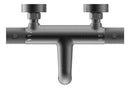 Ribbd thermostatische badmengkraan hartafstand 15 cm gunmetal