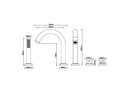 Pièce de finition Caral thermostat de bord de baignoire 4 trous laiton brossé PVD