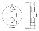 Caral afbouwdeel rond inbouwthermostaat 2 weg gunmetal PVD