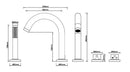 Pièce de finition Caral pour thermostat de bord de baignoire 4 trous PVD bronze