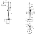 Nuovo thermostatic rain shower set surface-mounted with chrome shelf